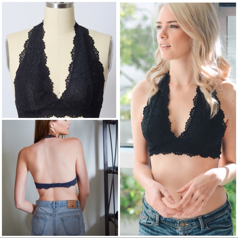 5⭐️BLACK FLORAL LACE- Bralettes